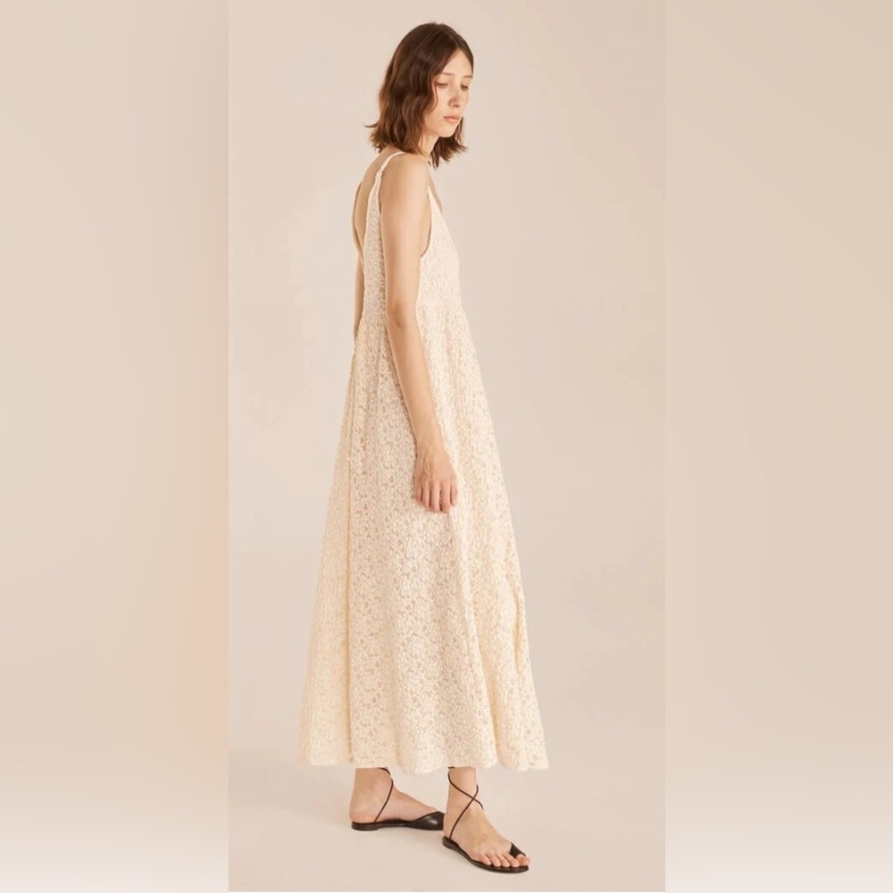 NWT Rebecca Taylor Lace Maxi Dress In Beige Size L - Picture 2 of 16